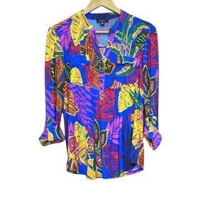 Cocomo Womens Multicolor Blouse Size S Bright Vibrant Dopamine Dressing Top